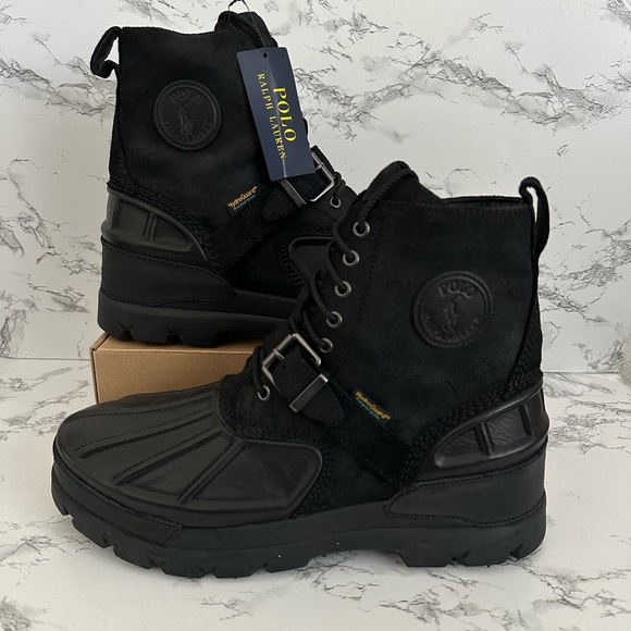 Polo Ralph Lauren Oslo High Utility Ranger Leather Boots Black